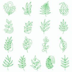 Eco-Natural Line Art Clipart, Botanical & Nature Set
