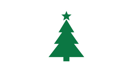 Obraz premium Minimalist pine tree icon for christmas and winter designs