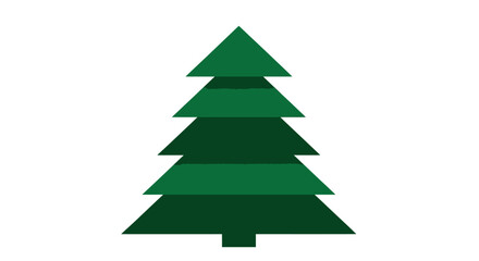 Fototapeta premium Bold solid pine christmas tree silhouette on white background