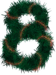 Numbers in Christmas theme