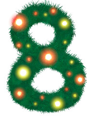 Numbers in Christmas theme
