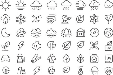 Nature and environment icons isolated on for web and app design