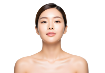 Stunning young Asian woman with radiant natural beauty and perfect clear skin showcasing a fresh face for skincare and dermatology concepts