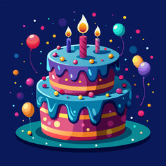 birthday cake with candles