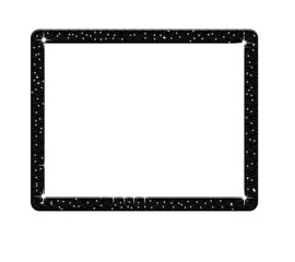 Black Glitter Decorative Frame Border Isolated on White Background