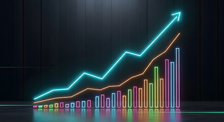 Abstract Financial Graph Background &ndash; Data Visualization & Growth Chart