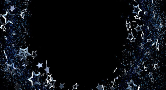 Stylish star design with dark black background, great for various projects like party themes or holiday visuals.