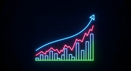 Abstract Financial Graph Background &ndash; Data Visualization & Growth Chart