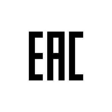 EAC sign. Eurasian conformity mark. Certification mark to indicate that the products conform to all technical regulations of the Eurasian Customs Union.