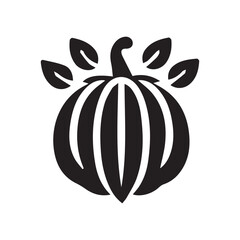 minimalist pumpkin logo with white background