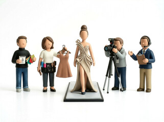 3D Knetfiguren, aus dem Gesch&auml;ftsbereich Mode, auf wei&szlig;em Hintergrund

