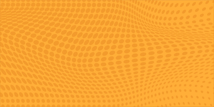Yellow halftone pattern. Retro comic gradient background. Bright orange pixelated dotted texture overlay.