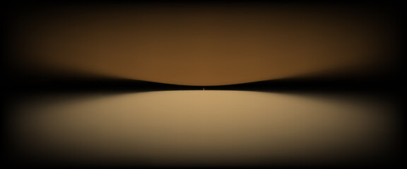 Dark gold gradient background studio with two lights shiny abstract pattern, modern and luxury empty room interior for premium product display lighting. eps 10