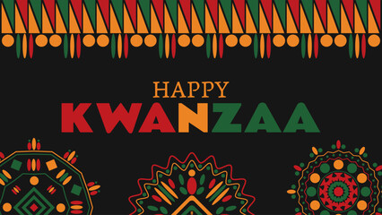 Colorful decorations are displayed to celebrate Kwanzaa, highlighting cultural symbols and unity among families. This joyful scene showcases the essence of community and tradition.