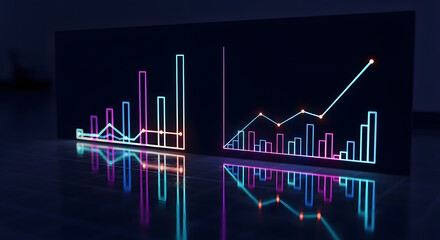 Abstract Financial Graph Background &ndash; Data Visualization & Growth Chart
