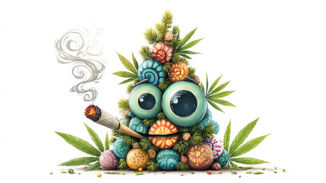 Cannabis Christmas Tree Background