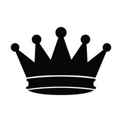 Royal Crown Silhouette Vector Icon - King or Queen Symbol
