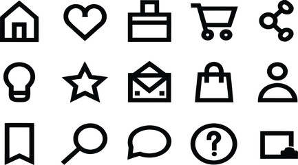 Essential UI Icons for Shopping and Communication