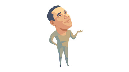 Obraz premium An illustrated figure looking towards something with an inviting hand.