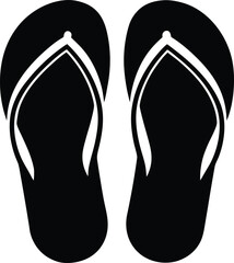 Flip-flops beachwear casual footwear summer icon on white background