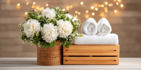 A still life of sauna essentials sauna and spa background