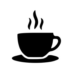 Steaming Coffee Cup Silhouette Vector Art