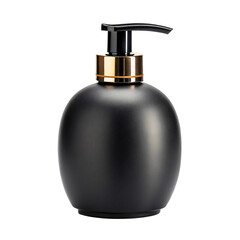 Elegant matte black soap dispenser with gold accent
