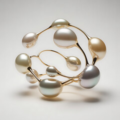 Futuristic Organic Constellation.generative ai

Short Description:An elegant organic structure made of pearl-like spheres connected by metallic threads, floating over a clean white background.
