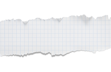 Torn Lined Graph Paper with Ripped Edges Isolated on White Background for Design
