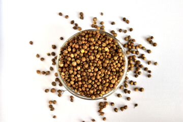 Food aromatic seasoning coriander seeds.