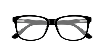 Fototapeta premium Stylish black eyeglasses with transparent lenses on white background