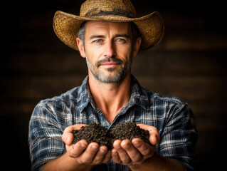 Farmer sowing seeds by hand