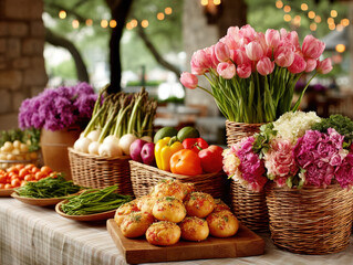 Farmers market stand setup
