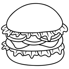 burger sandwich fastfood icon vector