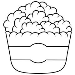 popcorn in box unhealthy snack icon vector