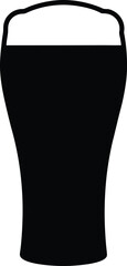 Irish Beer Black silhouette of a pint glass filled with stout beer