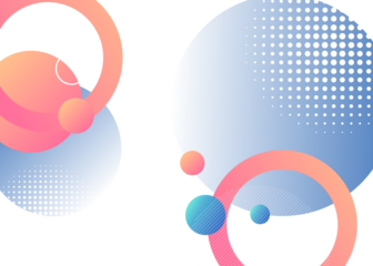 Abstract graphic design with circles and gradient shapes