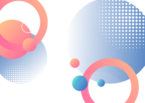Abstract graphic design with circles and gradient shapes