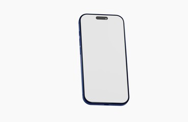 High-quality smartphone mockup with a blue frame and blank screen. Perfect for showcasing app designs, website interface