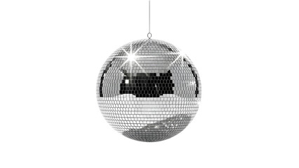 Fototapeta premium Shiny Disco Ball Reflecting Light on Black Background for Party Celebration