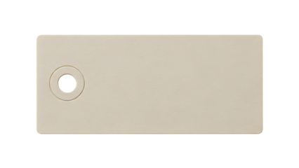 Blank Beige Rectangular Paper Tag with Hole for Copy Space