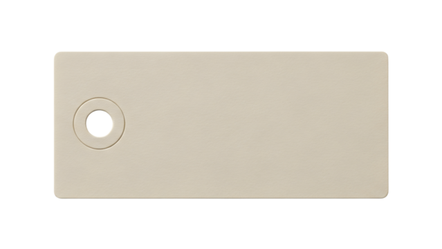 Blank Beige Rectangular Paper Tag with Hole for Copy Space