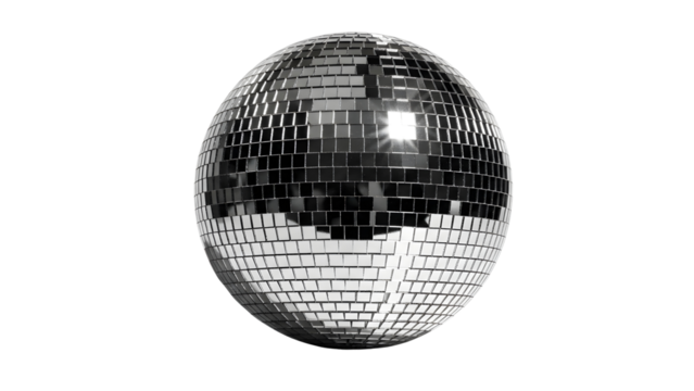 Shiny Disco Ball Isolated on Black Background for Party and Celebration Events