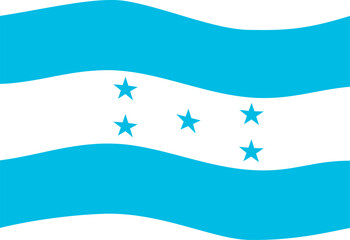 Vector illustration of the Honduran flag waving, representing freedom, movement, and national spirit with dynamic waves for a vibrant and engaging image