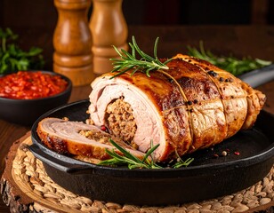 roast pork with potatoes