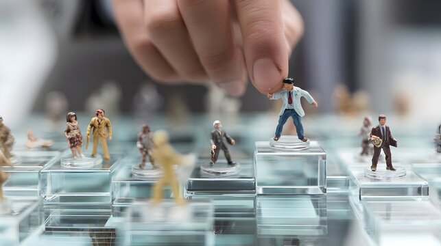 Male executive moving a doctor piece on a futuristic floating chess board. Concept: Healthcare strategy, medical management, futuristic decision-making, business, medicine visualization. - Powered by Adobe