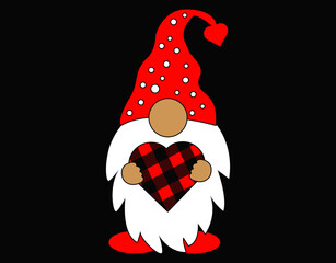 You Gnome Me Cute Valentine Gnome Artwork - printable editable vector art file.