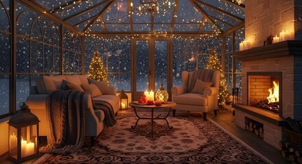 A modern living room with a prominent fireplace, inviting seating arrangements, and decor that adds charm and warmth.