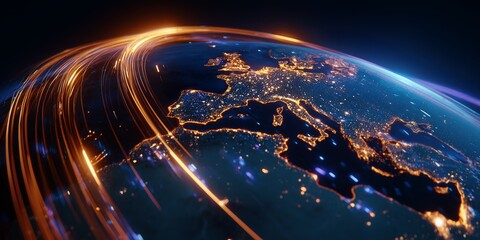 Obraz premium Close up of earth in space