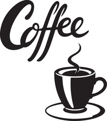 Coffee cup icon vector illustration of a hot cappuccino or latte mug with a steam heart symbol for cafe and breakfast beverage design